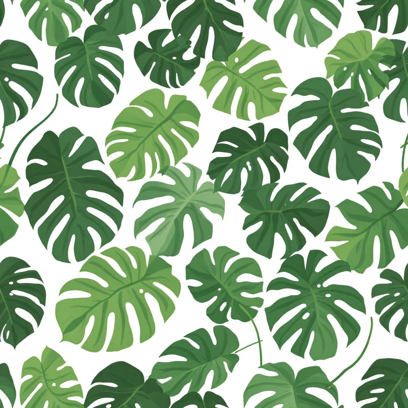 Seamless botanical monstera green pattern tile