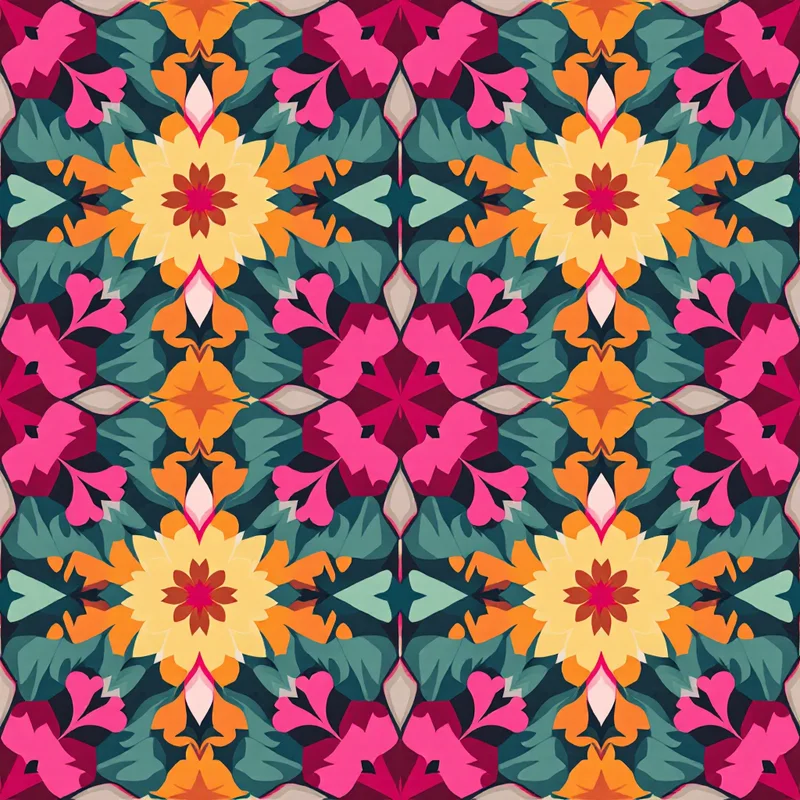 Seamless crochet granny square multi pattern tile