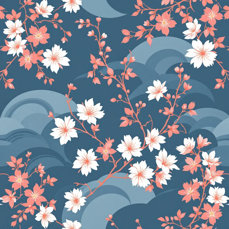 Seamless cultural japanese indigo pattern tile