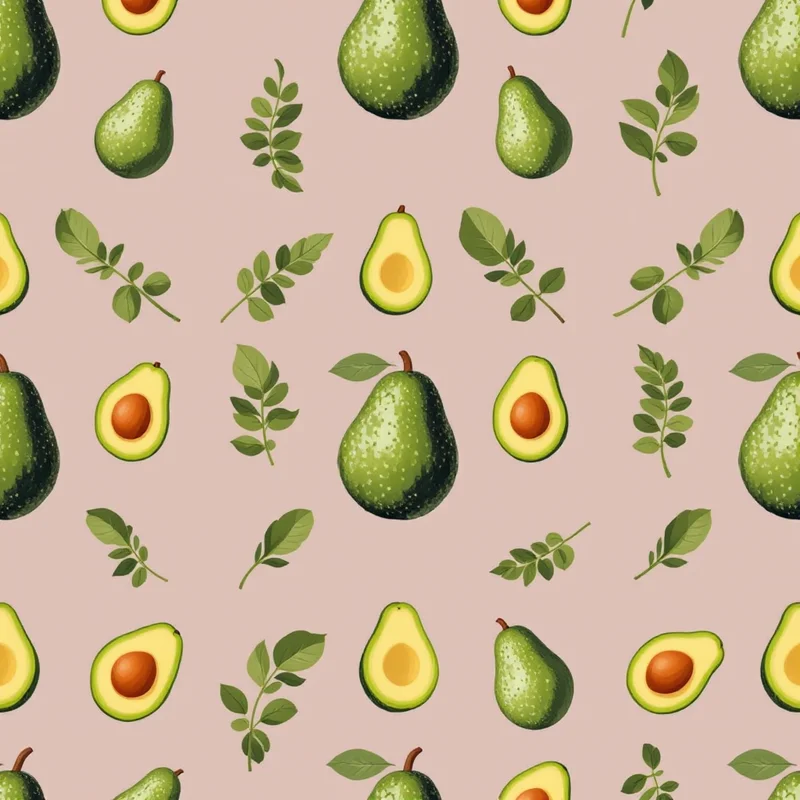 Seamless food avocado green pattern tile