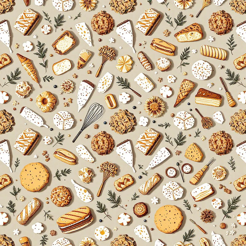 Seamless food bakery warm pattern tile