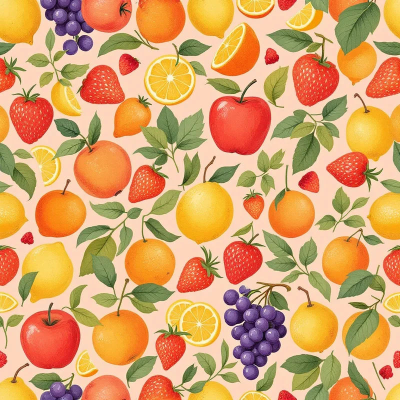 Seamless food fruit colorful pattern tile