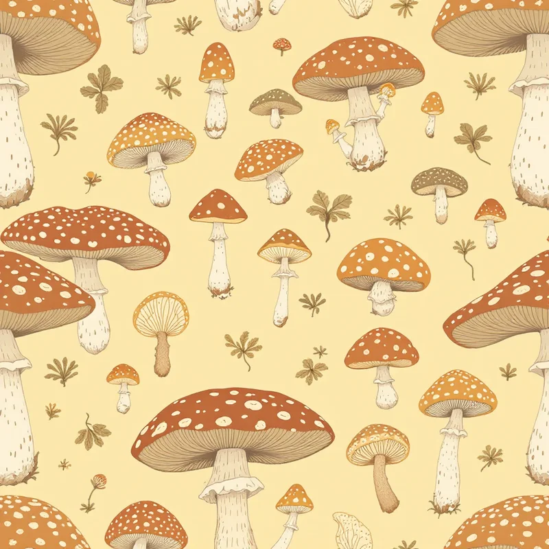 Seamless food mushroom earth pattern tile