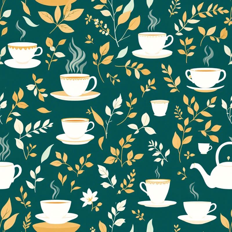 Seamless food tea green pattern tile