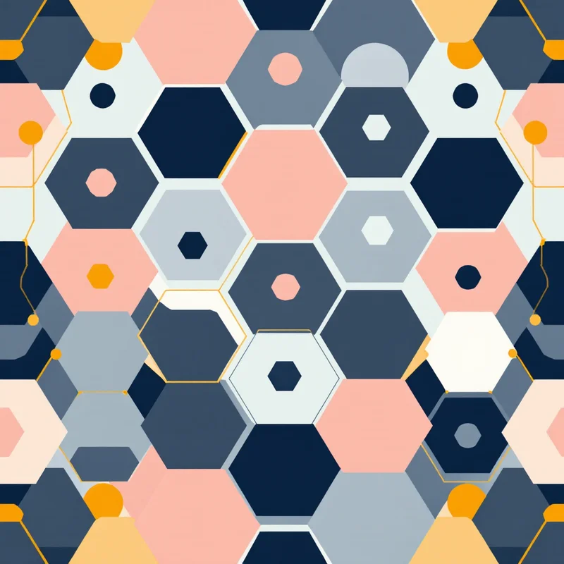 Seamless geometric hexagons red pattern tile