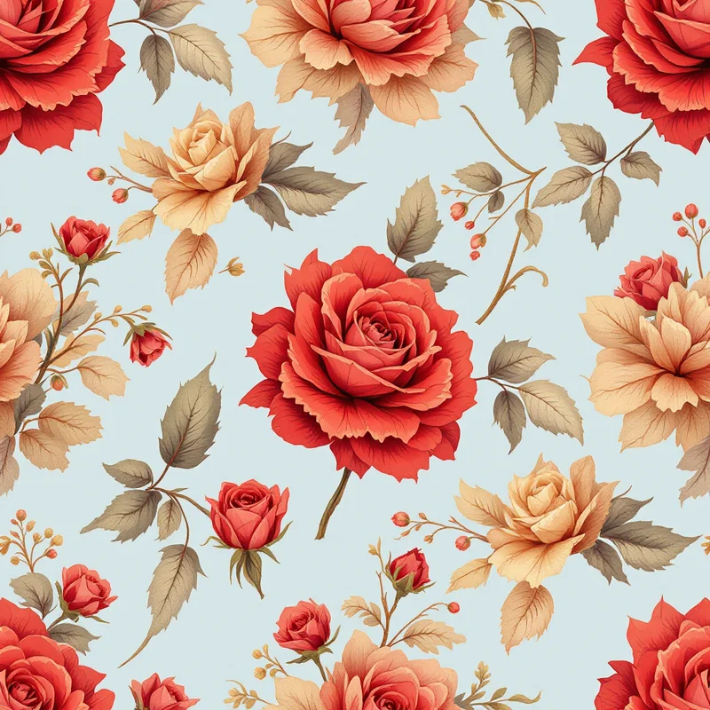 Seamless watercolor rose blush pattern tile